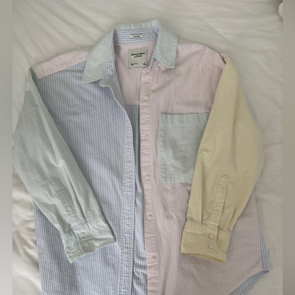 Abercrombie & Fitch Oversized Pastel Button-Up
